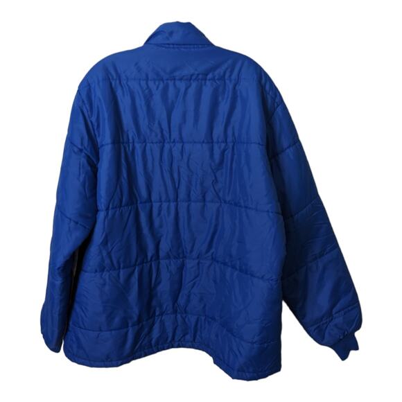 Vintage 70's Swingster Men's Blue Puffer Jacket Zip and Snap Front Made in USA - Picture 2 of 10